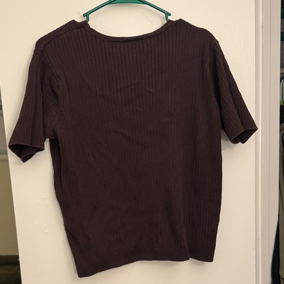 Talbots Women's Ribbed Brown Top - Picture 3 of 3
